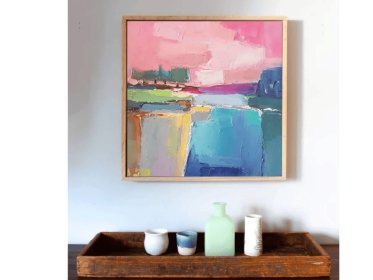 Abstract landscape Large original oil painting on canvas 3d wall art Modern impressionism 2024 Home wall decor for living room (Style: 01, size: 160x160cm)