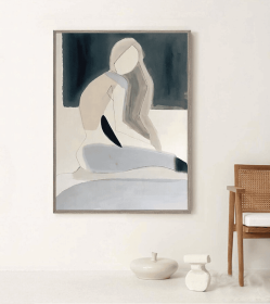 Large Abstract Naked Woman Canvas Wall Art Original Female Figure Oil Painting on Canvas Modern Minimalist Nude Wall Art for Living Room (Style: 01, size: 90x130cm)