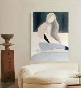 Large Abstract Naked Woman Canvas Wall Art Original Female Figure Oil Painting on Canvas Modern Minimalist Nude Wall Art for Living Room (Style: 01, size: 100x150cm)
