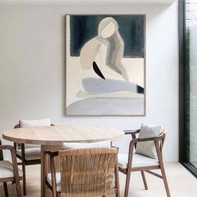 Large Abstract Naked Woman Canvas Wall Art Original Female Figure Oil Painting on Canvas Modern Minimalist Nude Wall Art for Living Room (Style: 01, size: 120x160cm)