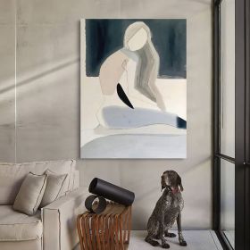 Large Abstract Naked Woman Canvas Wall Art Original Female Figure Oil Painting on Canvas Modern Minimalist Nude Wall Art for Living Room (Style: 01, size: 140x210cm)