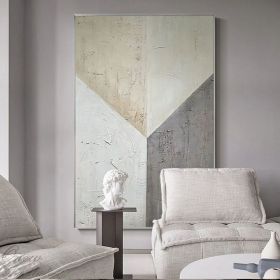 Grey and Beige Abstract Oil Painting on Canvas Large Original Hand-painted Canvas Wall Art Modern Minimalist Textured Art for Living Room (Style: 01, size: 70x100cm)