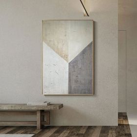 Grey and Beige Abstract Oil Painting on Canvas Large Original Hand-painted Canvas Wall Art Modern Minimalist Textured Art for Living Room (Style: 01, size: 120x160cm)