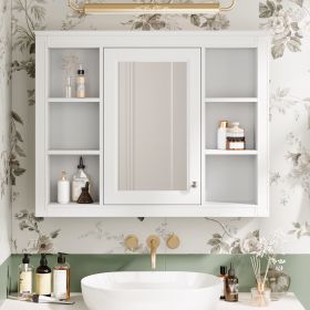 35'' x 28'' Medicine Cabinet, Wall Mounted Bathroom Storage Cabinet, Modern Bathroom Wall Cabinet with Mirror (Color: as Pic)
