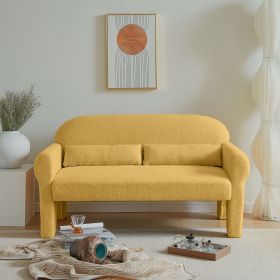 modern boucle loveseat for Living room (Color: yellow)